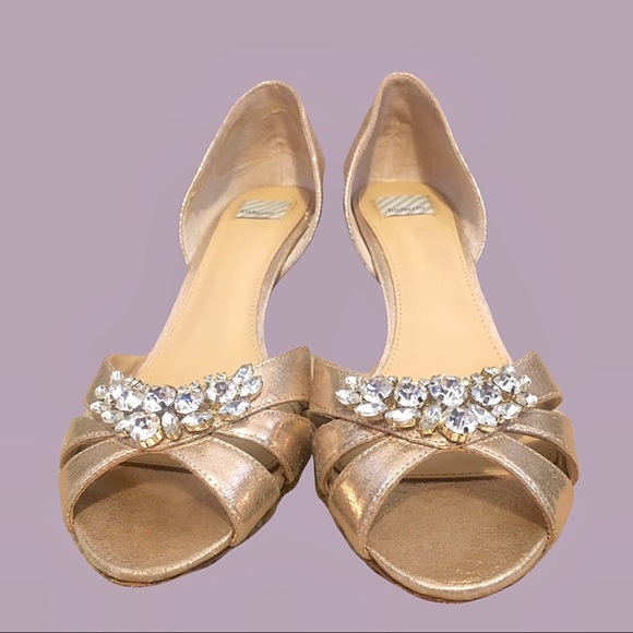 BHLDN Hitherto Martina d’Orsay Gold Heels - Picture 4 of 8